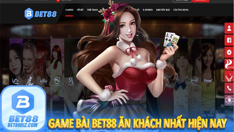 Game bài Bet88 ăn khách nhất hiện nay